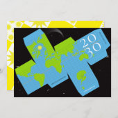 Unieke Wereldbol Interactieve Kerstkaart (Voorkant / Achterkant)