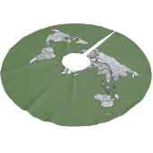 Unieke Wereldkaart Art Doodle Kerstboom Rok (Gekanteld)