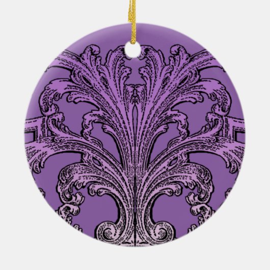 Unieke  wervelkolom Ombre Paars Keramisch Ornament (Achterkant)