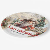 Unieke westerne stijl Santa met sheriff badges Papieren Bordje (Gekanteld)