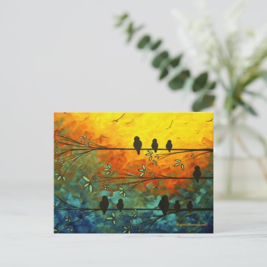 Unieke Whimsical Birds op een Briefkaart van de Ta (Staand voorkant)