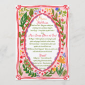 Unieke Whimsical Bloemboog Doodle Handgetekend Menu (Voorkant)