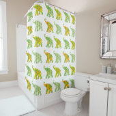 Unieke whimsical Elephant Pattern Graphic Douchegordijn (In situ)