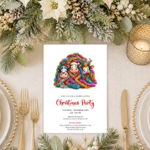 Unieke Whimsical Koeien Cartooneske Kerstfeest Par
