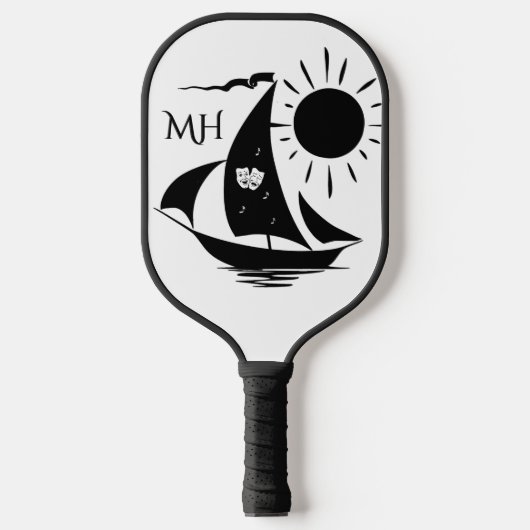 Unieke whimsical Theater Sailing Monogram Pickleball Paddle (Voorkant)