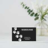 Unieke White & Black Paw Print Steps Dog Walker Visitekaartje (Staand voorkant)