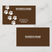 Unieke White & Brown Paw Print Steps Dog Walker Visitekaartje (Voorkant / Achterkant)