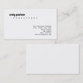 Unieke White Simple Trendy Cute Plain Consultant Visitekaartje (Voorkant / Achterkant)