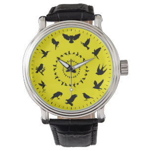 Unieke Wilde Bird Black Silhouettes Thleed Watch Horloge