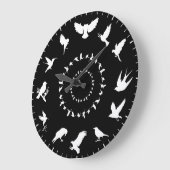 Unieke Wilde Vogels Witte Silhouetten Thema Grote Klok (Hoek)