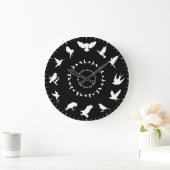 Unieke Wilde Vogels Witte Silhouetten Thema Grote Klok (Huis)