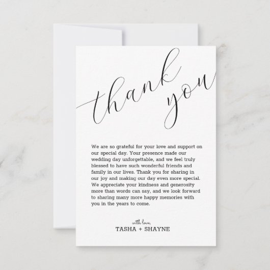 Unieke Wildflower bruiloft dank u kaart (Achterkant)