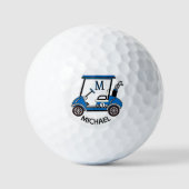 Unieke Winkelwagen Custom Monogram Naam Golfballen (Voorkant)