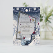 Unieke winter Ikabana Feestelijk Dank u RSVP Kaartje (Staand voorkant)