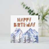 Unieke winterbossen "Happy Birthday" Kaart (Staand voorkant)
