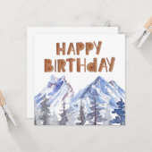 Unieke winterbossen "Happy Birthday" Kaart (Voorkant / Achterkant in situ)