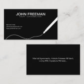 Unieke Wit en Zwarte Notarische Openbare Onderteke Visitekaartje (Voorkant / Achterkant)