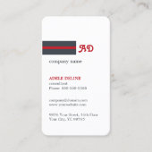 Unieke Wit Rood Blauw Monogram Consultant Visitekaartje (Voorkant)