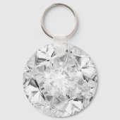 Unieke witte diamant aangepaste naam modern sleutelhanger (Voorkant)