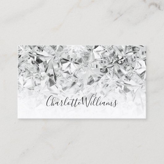 Unieke witte diamanttextuur Rendy Girly Visitekaartje (Voorkant)