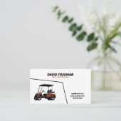 Unieke Witte en Rode Winkelwagen Golf Instructeur Visitekaartje (Staand voorkant)