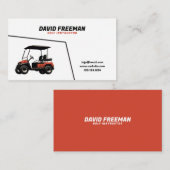 Unieke Witte en Rode Winkelwagen Golf Instructeur Visitekaartje (Voorkant / Achterkant)