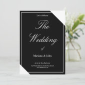 Unieke Witte en Zwarte Formele Eenvoudige Chic bru Kaart (Staand voorkant)