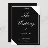 Unieke Witte en Zwarte Formele Eenvoudige Chic bru Kaart (Voorkant / Achterkant)