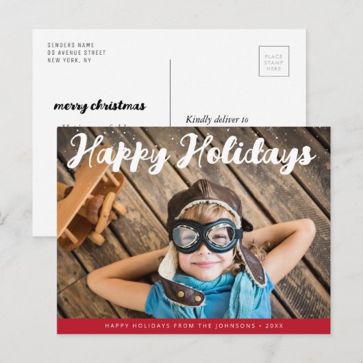 unieke witte foto voor kerstmis briefkaart (Voorkant / Achterkant)