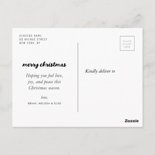 unieke witte foto voor kerstmis briefkaart (Achterkant)