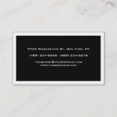 Unieke witte rand zwart trendy Visitekaartje (Achterkant)