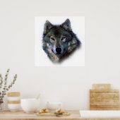 Unieke Wolf Artwork Motivatie Freedom Poster (Keuken)