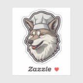 Unieke Wolf Chef Schattig Diergrafisch Sticker (Vel)