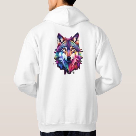 Unieke wolf hoodie (Achterkant)