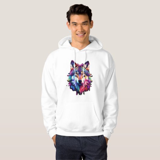 Unieke wolf hoodie (Voorkant volledig)