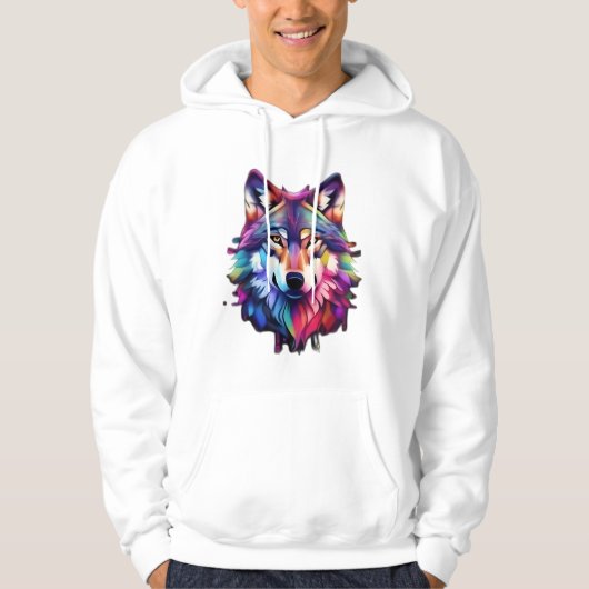 Unieke wolf hoodie (Voorkant)