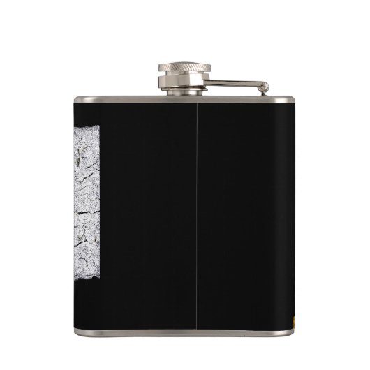 Unieke wolkstad heupfles (Achterkant)