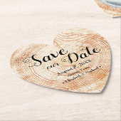 Unieke Wood Slice Rustic Wedding Custom Kartonnen Onderzetters (Gekanteld)