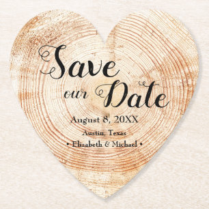 Unieke Wood Slice Rustic Wedding Custom Kartonnen Onderzetters