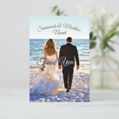 Unieke Wooden Arbor Beach Flower Weddenschap Bedankkaart (Staand voorkant)