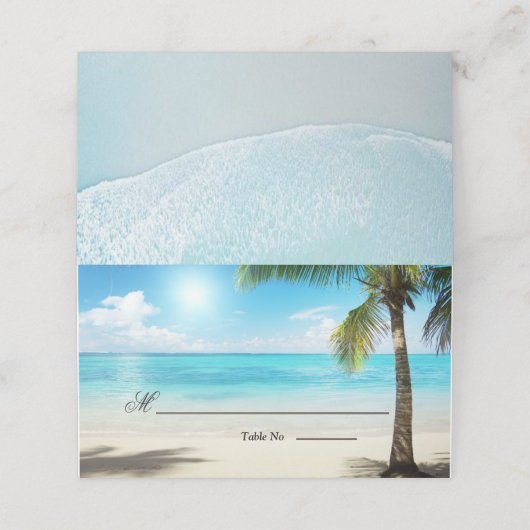 Unieke Wooden Arbor Beach Flowers Weddenschap Plaatskaartje (Buitenkant ongevouwen)