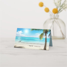 Unieke Wooden Arbor Beach Flowers Weddenschap Plaatskaartje