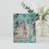 Unieke YAY persoon mixed media collage Briefkaart (Staand voorkant)