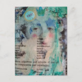 Unieke YAY persoon mixed media collage Briefkaart (Voorkant)