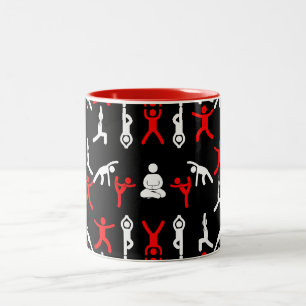 Unieke yoga cadeau tweekleurige koffiemok