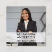 Unieke Zakelijke Logo Professionele Foto Minimal Vierkante Visitekaartje (Voorkant)