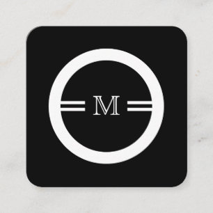 Unieke zakelijke monogram vierkante visitekaartje