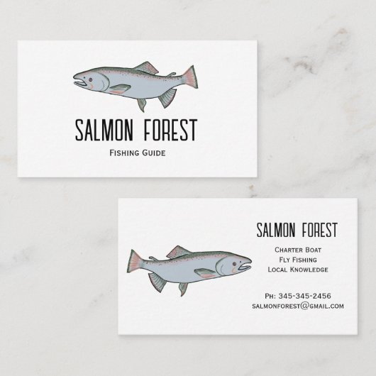 Unieke zalmvis Vist eenvoudige Natuur Visitekaartje (Voorkant / Achterkant)