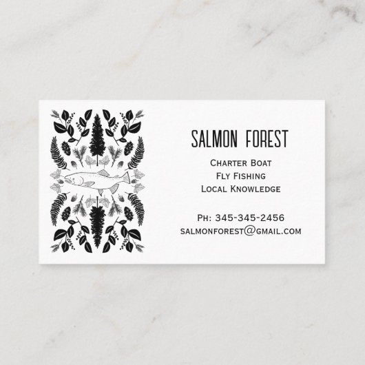 Unieke zalmvis Vist Natuur in botanische vorm Visitekaartje (Achterkant)