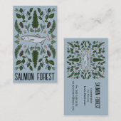 Unieke zalmvis Vist Natuur PNW botanisch Visitekaartje (Voorkant / Achterkant)